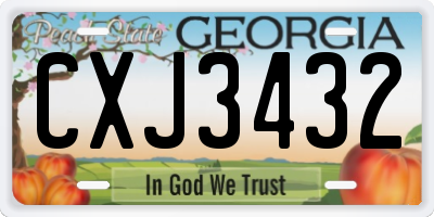 GA license plate CXJ3432