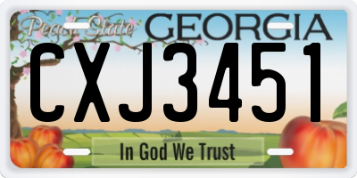 GA license plate CXJ3451