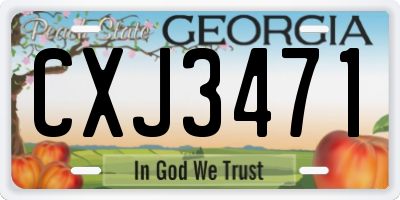 GA license plate CXJ3471
