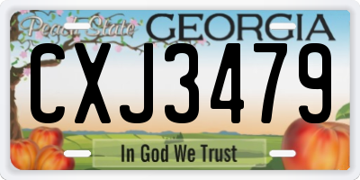GA license plate CXJ3479