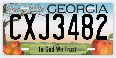 GA license plate CXJ3482