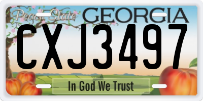 GA license plate CXJ3497