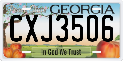 GA license plate CXJ3506