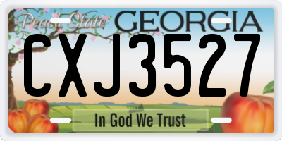 GA license plate CXJ3527