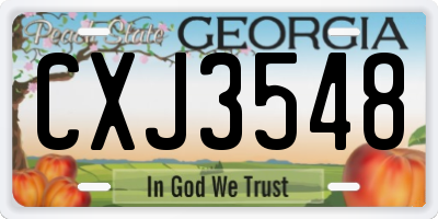 GA license plate CXJ3548