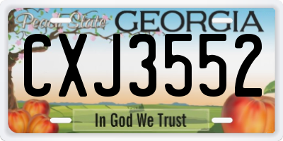 GA license plate CXJ3552