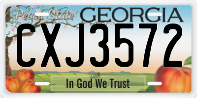 GA license plate CXJ3572