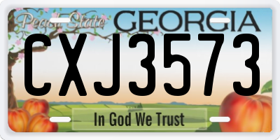 GA license plate CXJ3573
