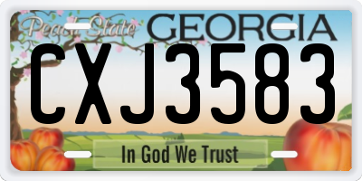 GA license plate CXJ3583