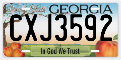 GA license plate CXJ3592