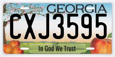 GA license plate CXJ3595