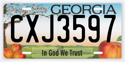 GA license plate CXJ3597