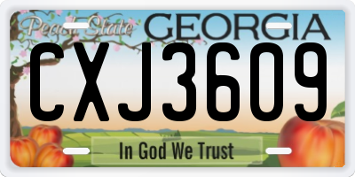 GA license plate CXJ3609