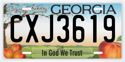 GA license plate CXJ3619
