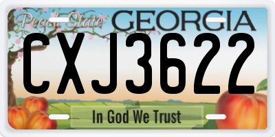 GA license plate CXJ3622