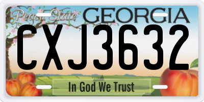 GA license plate CXJ3632