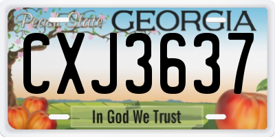 GA license plate CXJ3637