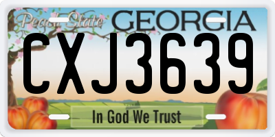 GA license plate CXJ3639