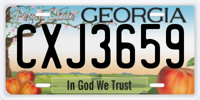 GA license plate CXJ3659