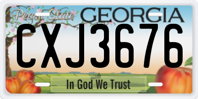GA license plate CXJ3676