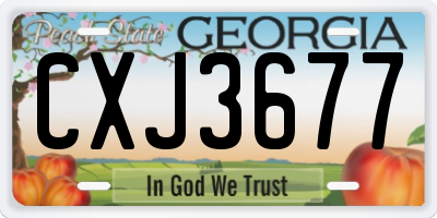 GA license plate CXJ3677