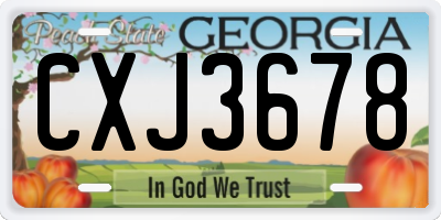 GA license plate CXJ3678