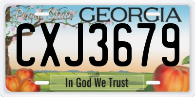 GA license plate CXJ3679