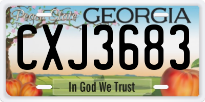 GA license plate CXJ3683