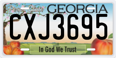 GA license plate CXJ3695