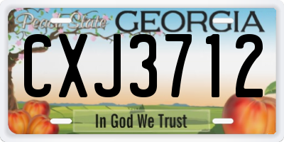 GA license plate CXJ3712