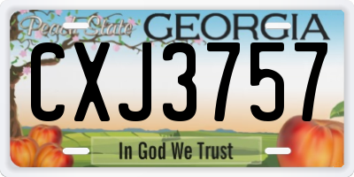 GA license plate CXJ3757