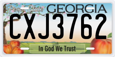 GA license plate CXJ3762