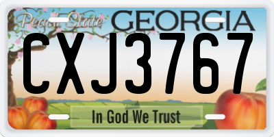 GA license plate CXJ3767
