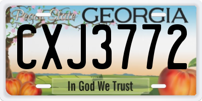 GA license plate CXJ3772