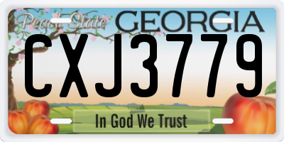 GA license plate CXJ3779