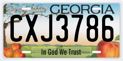 GA license plate CXJ3786