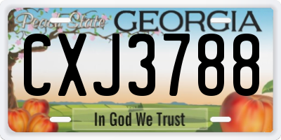 GA license plate CXJ3788