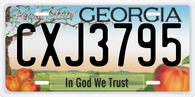 GA license plate CXJ3795