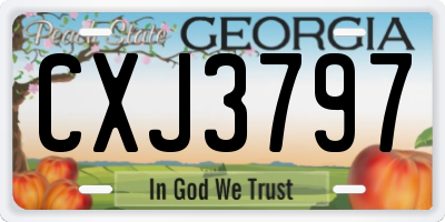 GA license plate CXJ3797