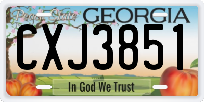 GA license plate CXJ3851