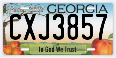 GA license plate CXJ3857