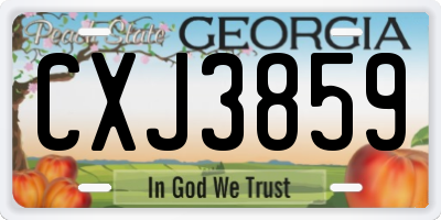 GA license plate CXJ3859