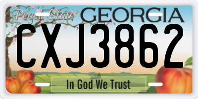 GA license plate CXJ3862