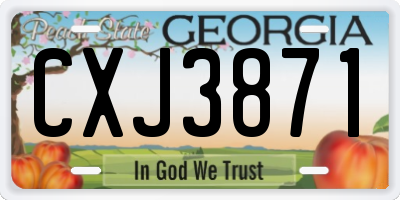 GA license plate CXJ3871