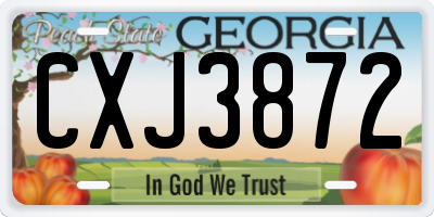 GA license plate CXJ3872
