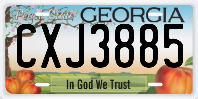 GA license plate CXJ3885