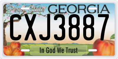 GA license plate CXJ3887