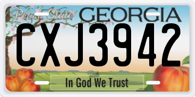 GA license plate CXJ3942