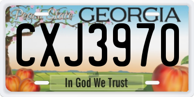 GA license plate CXJ3970