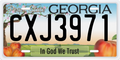 GA license plate CXJ3971